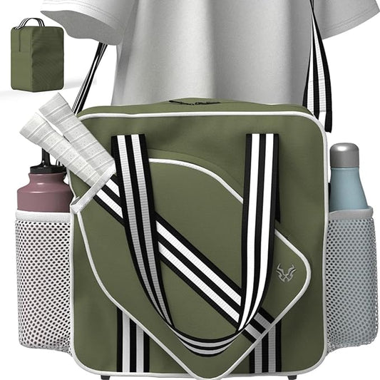 Pickleball Tote Bag - Detachable Cooler & Fence Hooks – Large Sports Bag for Women & Men, Holds Paddles & Balls