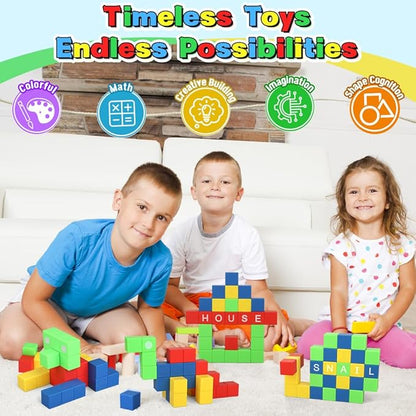 Dilabnba 32PCS Magnetic Building Blocks for Kids Ages 3-5 4-8, 3D Magnet Cube Montessori Toy, Sensory Preschool Creative STEM Montessori Toy