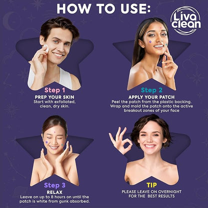 LivaClean 720 CT (3 Pack of 240) Superstar Pimple Patch for Face - Salicylic Acid & Tea Tree, Hydrocolloid Acne Patch, Pimple Patches Star Cute Zit Patches - 3 Sizes