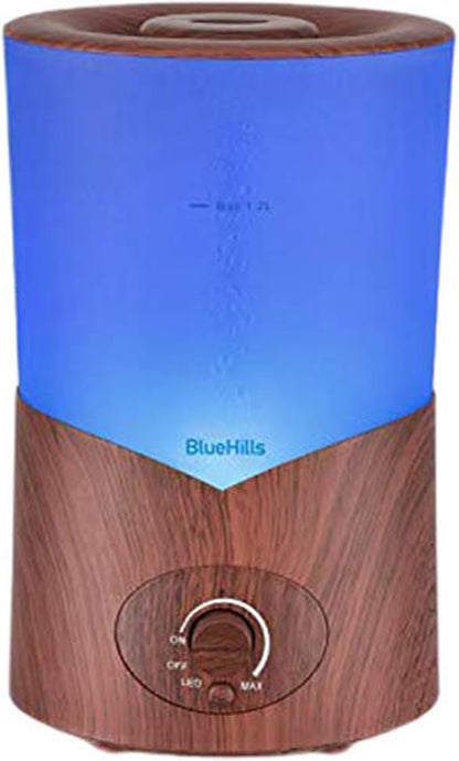BlueHills Premium Large 1000 ML XL Essential Oil Diffuser Dark Wood Grain Aroma Humidifier 1 Liter Capacity for Big Room Home Long Run Kids Huge Coverage Area Quiet High Mist Output Large 1L A3