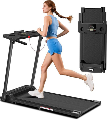 Portable Foldable Treadmills for Home, Small Folding Treadmill for Home Office with 300 LBS Capacity, Walking Running Exercise Electric Compact Treadmill with LED Display