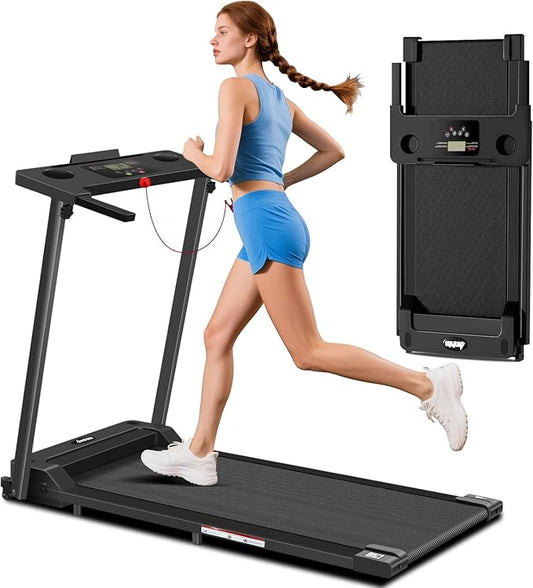 Portable Foldable Treadmills for Home, Small Folding Treadmill for Home Office with 300 LBS Capacity, Walking Running Exercise Electric Compact Treadmill with LED Display