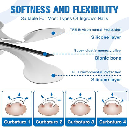 Titanium Alloy Ingrown Toenail Treatment, Ingrown Toenail Removal Kit for Curved Nail Repair, Ingrown Nail Tool for Home Use