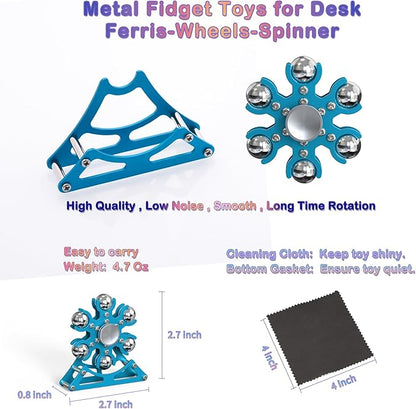 Desk-Toys for Fidget Ferris-Wheel-Spinner: 4mins Kinetic-Spinning Cool-Gadgets, Cool-Stuff Thing Toy for Office School Home Man Women Christmas, Stress-Relief Game Gifts for Adult Teen Children Kid