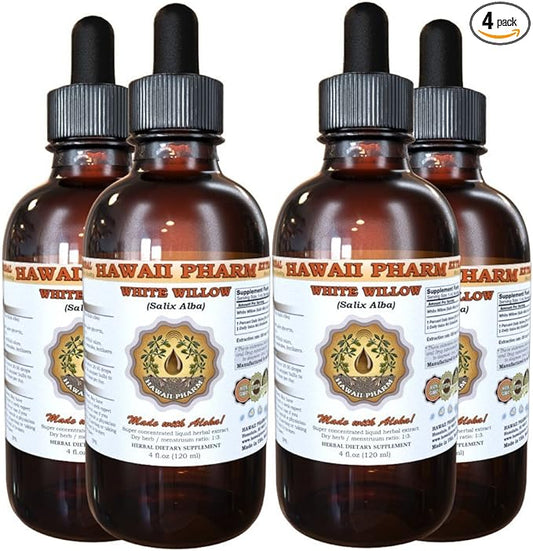 Hawaii Pharm White Willow (Salix alba) Liquid Extract 4x4 fl.oz