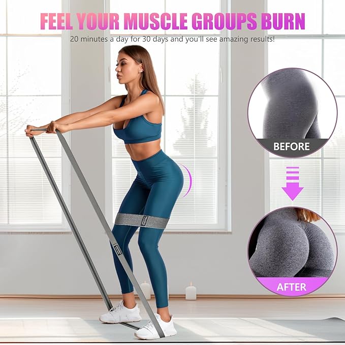 Resistance Bands for Working Out Set, 3 Pcs Pull Up Bands and 3 Pcs Assistance Bands with Door Anchor for Legs, Glutes, Hip, Fabric Loop Bands Workout Bands Resistance for Gym, Home, Office