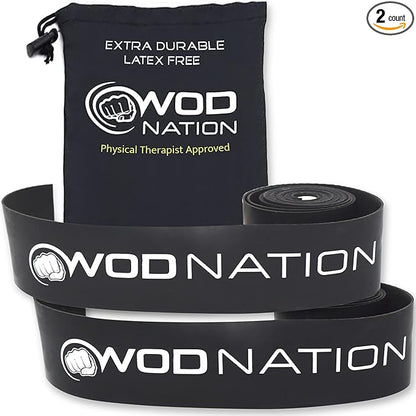 WOD Nation Muscle Floss Bands Recovery Band for Tack and Flossing Sore Muscles and Increasing Mobility : Stretch Band Includes Carrying Case
