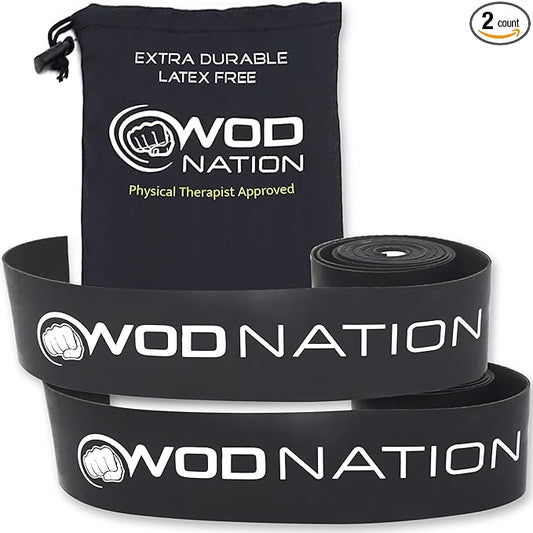 WOD Nation Muscle Floss Bands Recovery Band for Tack and Flossing Sore Muscles and Increasing Mobility : Stretch Band Includes Carrying Case