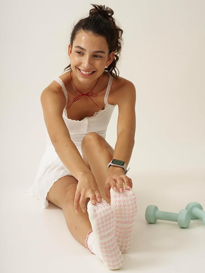 Crew Half Calf Grip Socks, Cutest Fruits Pilates Socks, Ruffle socks, Non-Slip, Barre Yoga Fitness