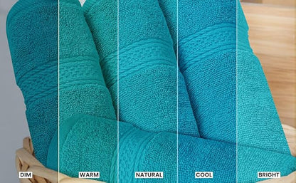 Utopia Towels 8 Piece Premium Towel Set, 2 Bath, 2 Hand, and 4 Wash Cloths, 600 GSM 100% Ring Spun Cotton, Highly Absorbent Towels for Bathroom, Gym, Hotel, and Spa, Teal