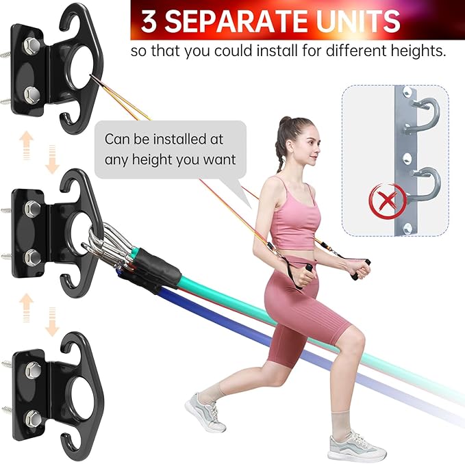Resistance Band Wall Anchor Set，No Weld Wall Mount for Exercise Bands & Suspension Straps Resistance Band Wall Mount System Compact Strength Training Kit for Home Gym Workouts & Physical Therapy