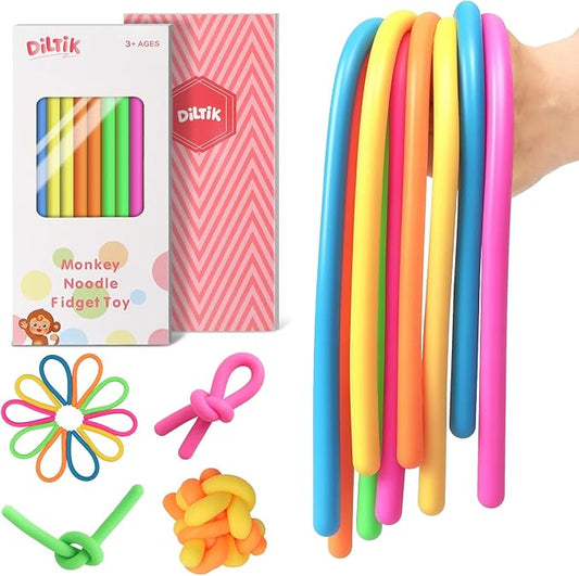10 Pack Sensory Toys for Kids – Upgraded Extra-Thick Stretchy Sensory Strings for Autism, ADHD, Anxiety – Durable Toys in Gift Box for Boys & Girls, Travel & Classroom Use – Smooth