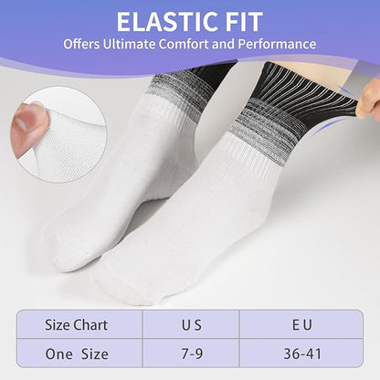 Non-Slip Pilates Socks with Grips for Women 5 Pairs Cute Yoga Socks Grippy for Yoga Barre Ballet