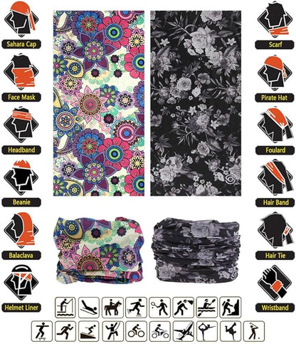 Headband Neck Gaiter Head Wrap Headwear Face Mask Magic Scarf Bandana for Men and Women