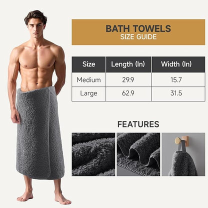 REDKISS Ultra-Plush Bath Towel Set - 900GSM Premium Thick Cotton for Bathroom & Spa, Super Absorbent Bath with No Shedding (2-Piece Bath Twoel Set for Adults, Luxury Hotel & Home Use)-Smoky Grey