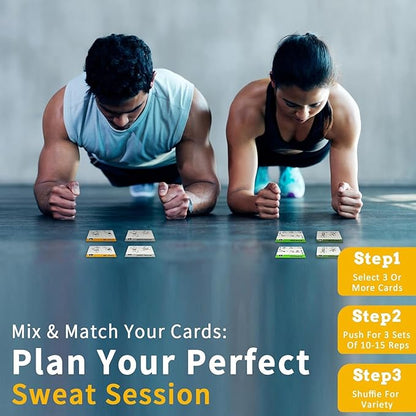 Bodyweight Fitness Planners, 62 Exercises Cards Deck Large Size 5" x 3.5" Fitness Cards for Women & Men, Beginner Fitness Guide to Training Exercises at Home or Gym (Bodyweight, Vol 3)