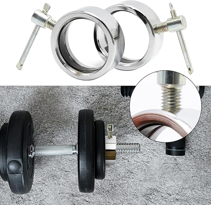 Olympic Barbell Spin-Lock Collars for 2" Olympic Bar Screw Clamps Hex Nut Anti-Slip Collars Dumbell Weight Lifting, Pack of 2 (C)
