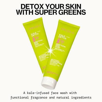 Pacifica Kale Detox Face Wash for Oily & Acne-Prone Skin, Deep Cleansing Facial Cleanser & Makeup Remover with Super Greens Kale, Seaweed & Clay, 5 fl oz –Clean Beauty, Vegan & Cruelty-Free