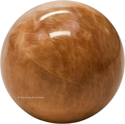 Amazing Gemstone Peach Moonstone Crystal Ball with Stand - 2 Inches Crystal Sphere Meditation Balls for Witchcraft and Decorative Balls