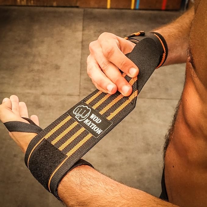 WOD Nation Wrist Wraps for Weightlifting & Strength Training – Professional Gym Straps w/Thumb Loop for Men & Women