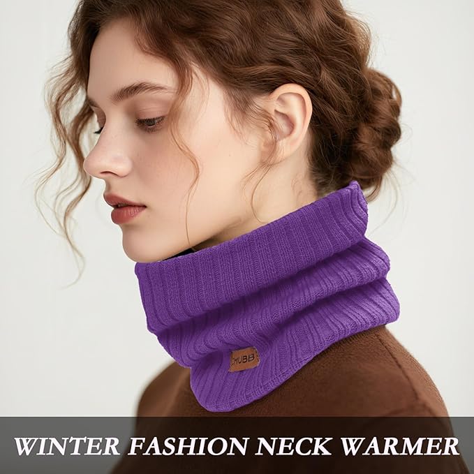 Neck Warmer Gaiter, Winter Fleece Lined Face Mask Scarf for Men Women, Thick Warm Cold Weather Running Ski Neck Cover