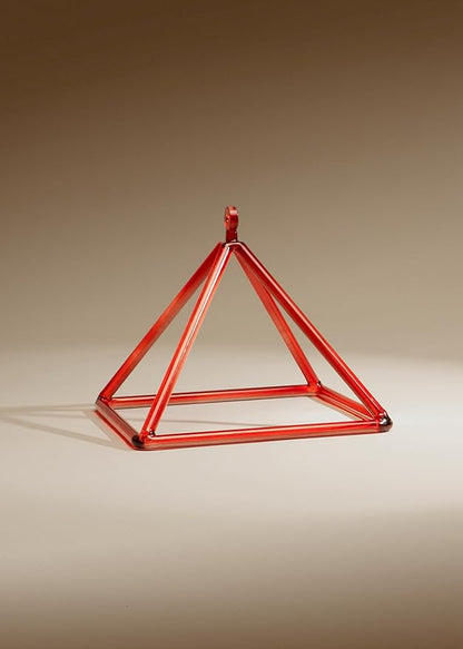 TOPFUND 10" Red Crystal Singing Pyramid Sound Therapy Instument with Carrying Case and Quartz Suede Mallet