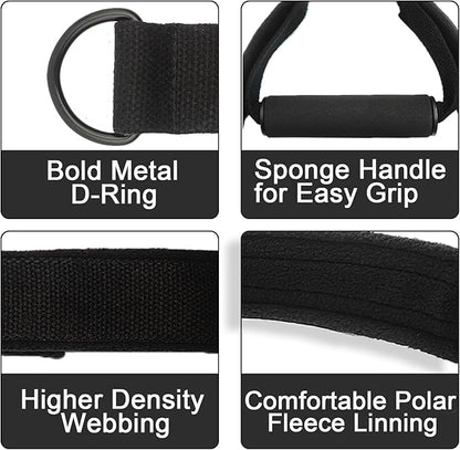 Pilates Double Loop Straps for Pilates Reformer, Fitness Metal D Ring Straps Handle, Pilate Accessories Yoga Wristbands Exercise Straps for Gym Home Workout 2PCS