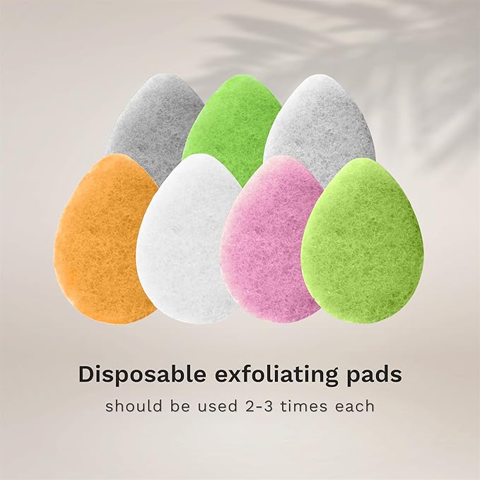 KOL Face Scrubber, Charcoal Infused Exfoliating Facial Cleansing Pads, Disposable Exfoliator Face Sponge for Daily Cleaning and Makeup Removal, 12 Count
