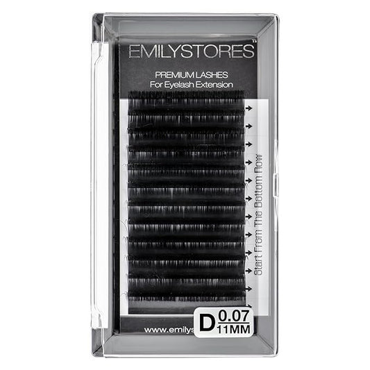 Eyelash Extensions 0.07mm Thickness D Curl Length 11mm Single Size Rapid Volume Eyelash For Lash Extensions, Easy Fan Blooming Flower Lashes, Self Fanning Lashes, (0.07,D,11mm)