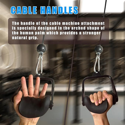 Ergonomic Tricep Rope Pulldown Attachments, Upgraded 27 32 40 & 47 Inch Extra Long Triceps Rope Cable Attachments for Gym, LAT Pull Down Bar for Cable Machine, Tricep Workout Cable Attachments