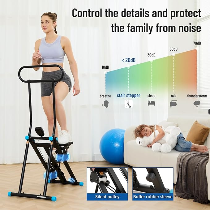 Stair Stepper for Home Gym,Folding Vertical Climber Cardio Exercise Machine,Stair Climber for Full Body Workout with Adjustable Handlebar for Women & Men