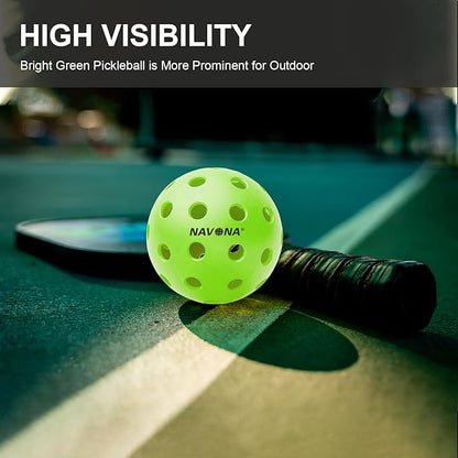 Navona 48 Pack Premium 40-Holes Outdoor Pickleball Balls, Meet USAPA Official Requirement, Perfectly Balanced, High Bounce True Flight, Durable Outdoor Pickleball Set