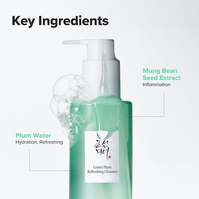 Beauty of Joseon Green Plum Refreshing Cleanser Gel Type Deep Pore Cleansing, Acne Face Wash, Blackhead Remover for All Skin Types, Korean Skincare 200ml, 6.76 fl.oz