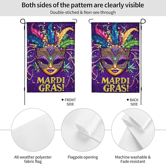 Carnival Garden Flag 12x18 In Double Sided Yard Flags Lawn Sign Decor No Flagstand