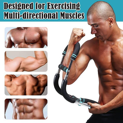 Twister Arm Trainer, BicycleStore Adjustable Forearm Strengthener Detachable Chest Workout Device, Tricep Arm Twister Exerciser for Men Portable Shoulder Muscle Fitness Equipment for Strength Training