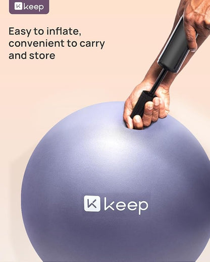 KEEP Pilates Small Exercise Ball Anti-Burst - Thickened Yoga Ball With Pump for Physical Therapy, Fitness, Workout, and Core Strength