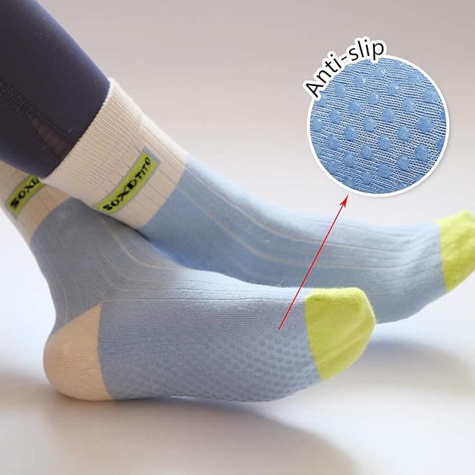 Grip Women Socks Pilates Yoga Socks Non Slip Barre Dance Hospital Running Cute Cotton Ankle Slipper Sock 3 Pairs