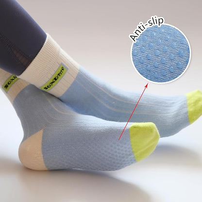 Grip Women Socks Pilates Yoga Socks Non Slip Barre Dance Hospital Running Cute Cotton Ankle Slipper Sock 3 Pairs