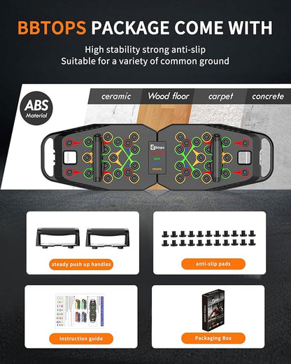 Push UP Board, Pilates Bar & Fitness Accessories, 25 in 1 Foldable Push up Bar at Home Gym, Workout Exercise Professional Push Up Strength Training Equipment for Man and Women