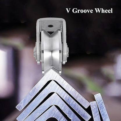 2pcs V Groove Wheel Stainless Steel Heavy Duty Wire Rope Pulley Block Sliding Gate Rollers Double Bearing Plate Caster Solid Track Rollers Wheels Fence Gate Wheel