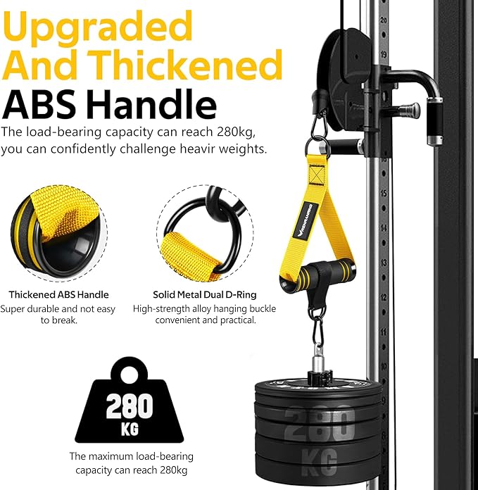 RENRANRING Gym Exercise Handles, Replacement Handle Attachments for Cable Machine Pulleys, Resistance Band and Strength Trainer, Pull Down Workout Accessories, Home Gym Add On Equipment