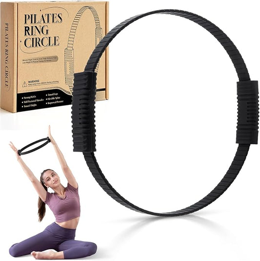 Pilates Ring Circle, 14" Magic Circle Pilates Rings for Focusing on Toning Inner Thighs, Arms, and Core, Fitness Exercise Ring Workout Ring for Yoga and Pilates