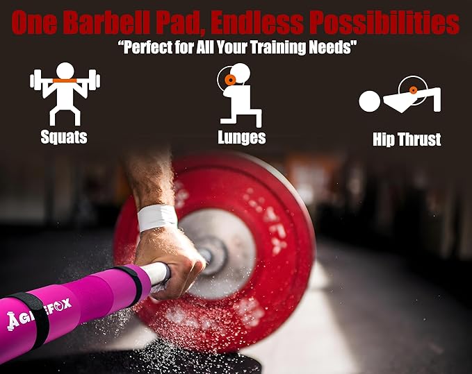 AGILEFOXX Barbell Pad - Squat Pad-Hip Thrust Foam Pad, Comfort & Safety for Strength Training
