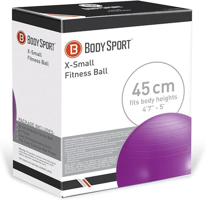 Body Sport Exercise Ball with Pump for Home, Gym, Balance, Stability, Pilates, Core Strength, Stretching, Yoga, Fitness Facilities, Desk Chairs