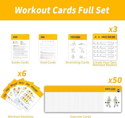 Bodyweight Workout Cards, 62 Exercises Cards Deck Large Size 5" x 3.5" Fitness Cards for Women & Men, Beginner Fitness Guide to Training Exercises at Home or Gym (Bodyweight,Vol 2)
