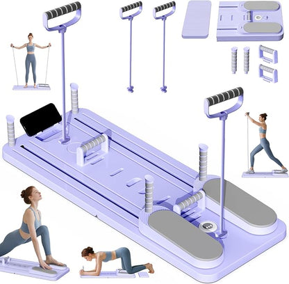 Pilates Board - Versatile Foldable Pilates Reformer Set at Home, Multi-Purpose Sliding Board for Pilates Workouts