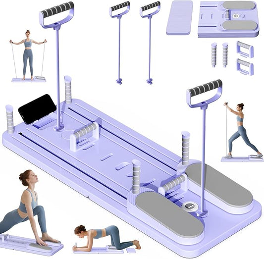Pilates Board - Versatile Foldable Pilates Reformer Set at Home, Multi-Purpose Sliding Board for Pilates Workouts