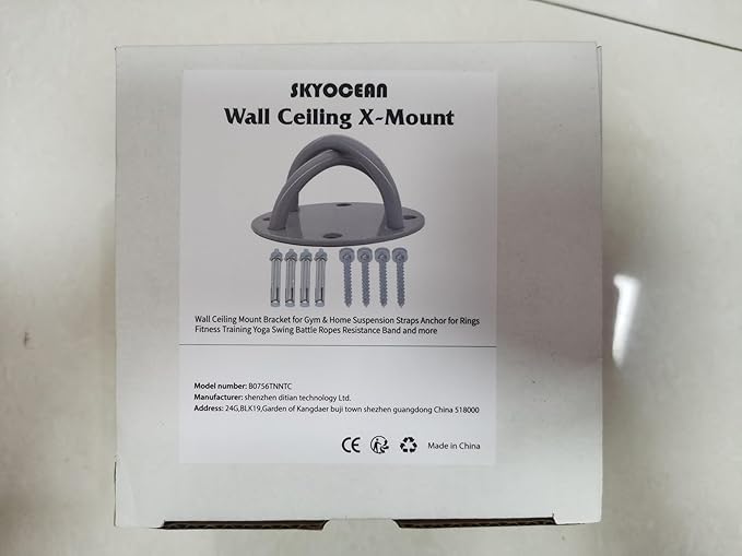 Wall Ceiling Mount Bracket for Gym & Home Suspension Straps Anchor for Olympic Rings Fitness Training Yoga Swing Battle Ropes Resistance Band & Boxing Equipment