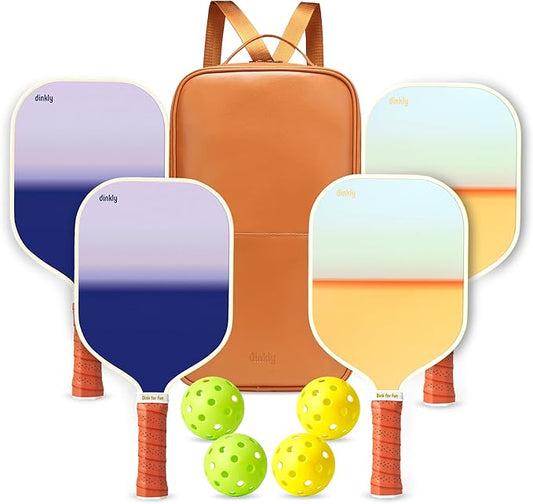 Pickleball Paddles Set of 2/4- USAPA Approved Graphite/Fiberglass Pickleball Racket, 2 Pickleball Rackets, 4 Balls and 1 Portable Carry Bag, Aesthetic Pickle Ball Set for Men Women Beginners