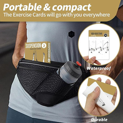 Suspension Workout Cards, 62 Exercises Cards Deck Large Size 5" x 3.5" Fitness Cards for Women & Men, Beginner Fitness Guide to Training Exercises at Home or Gym (Suspension, Vol 2)